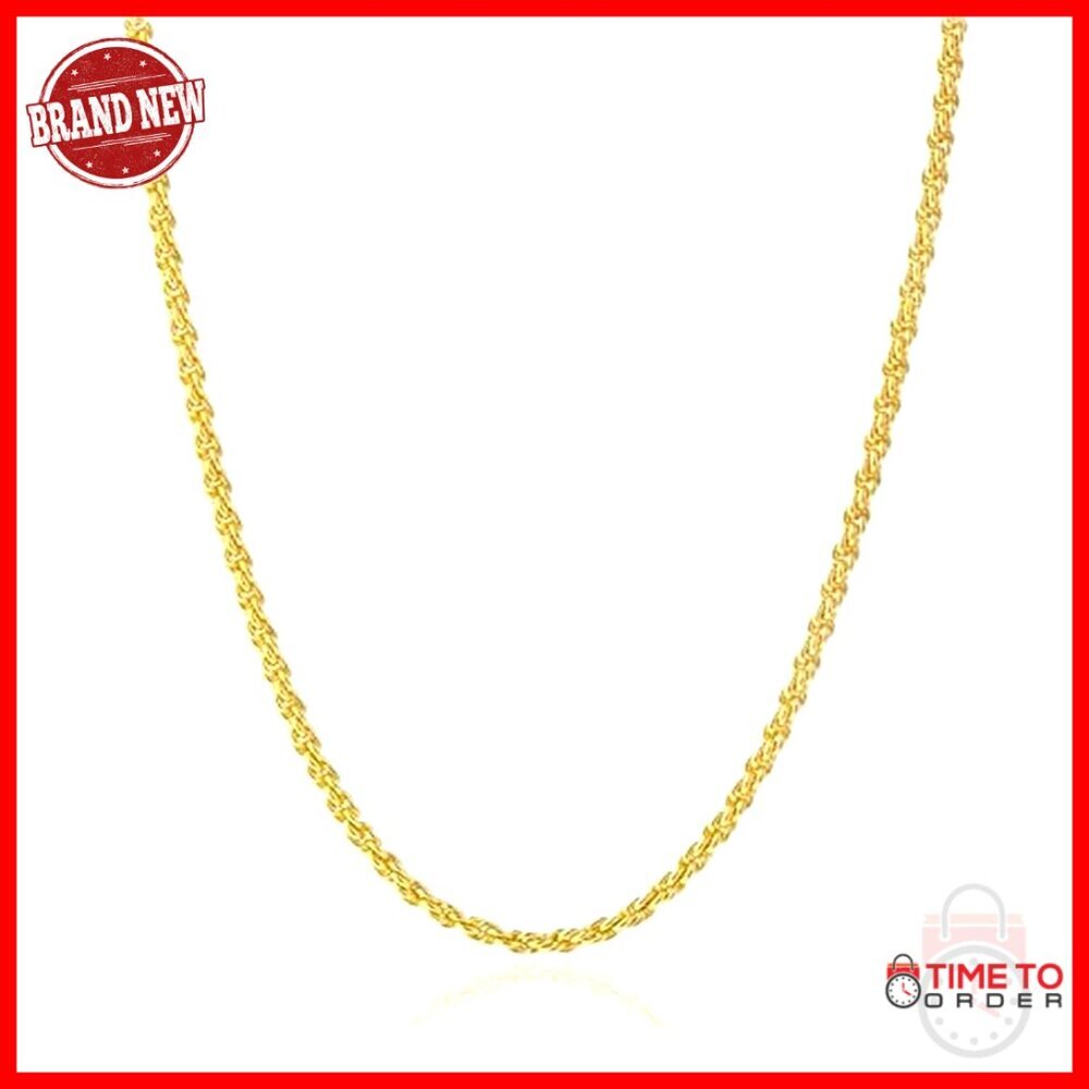 14k Solid Gold Rope Chain Necklace Lobster Clasp 16-30 Inch Layering